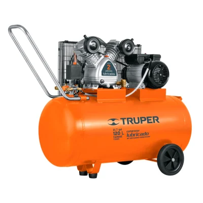 COMPRESORA LUBRICADA DE BANDA 120LT HORIZONTAL TRUPER